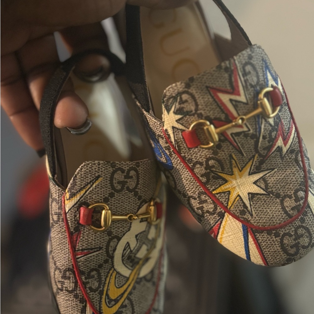 Gucci Kids' Loafers with Red and Gold Accents